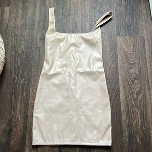 Sorella Faux Leather Nude Dress